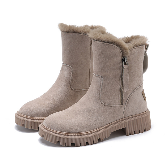 Women’s Warm Ankle Winter Boots - Cozy Lined Slip-On Footwear