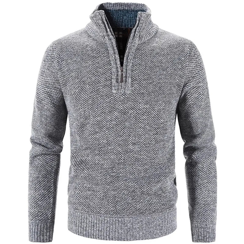 Men’s Half-Zip Sweater - Textured Knit Pullover
