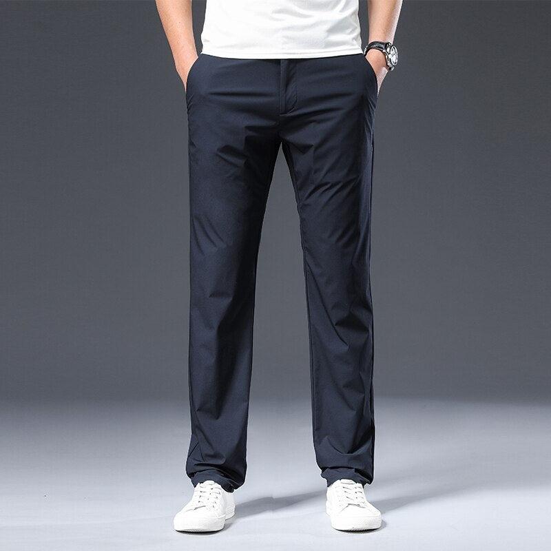 Men’s Classic Tailored Trousers - Straight-Leg Dress Pants