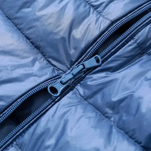 Women’s Lightweight Puffer Coat - Longline Quilted Jacket with Detachable Hood
