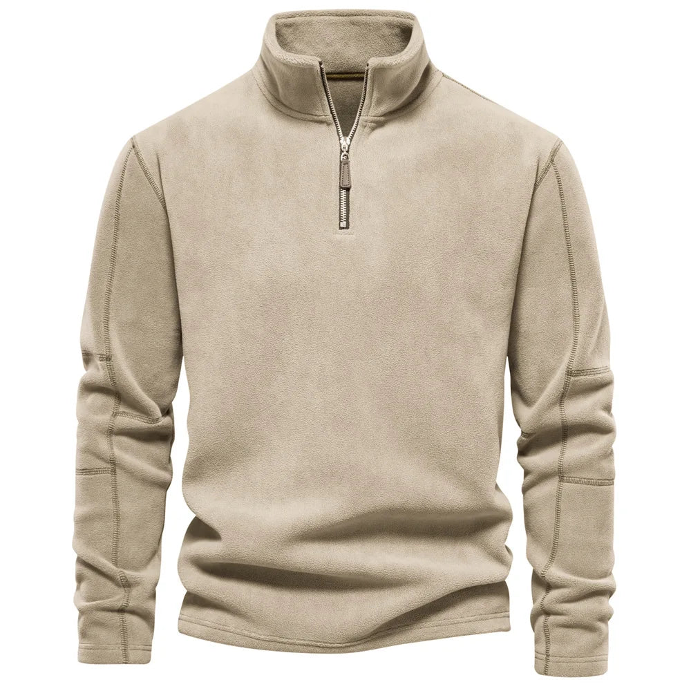 Men’s Fleece Half-Zip Pullover – Soft Warm Casual Sweater