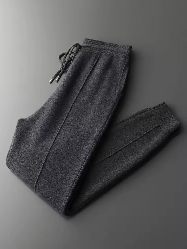 Men’s Knitted Lounge Set - Zip-Up Cardigan and Drawstring Trouser Set