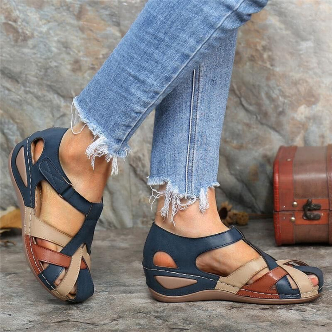 Women's Spring Colorblock Closed-Toe Sandals
