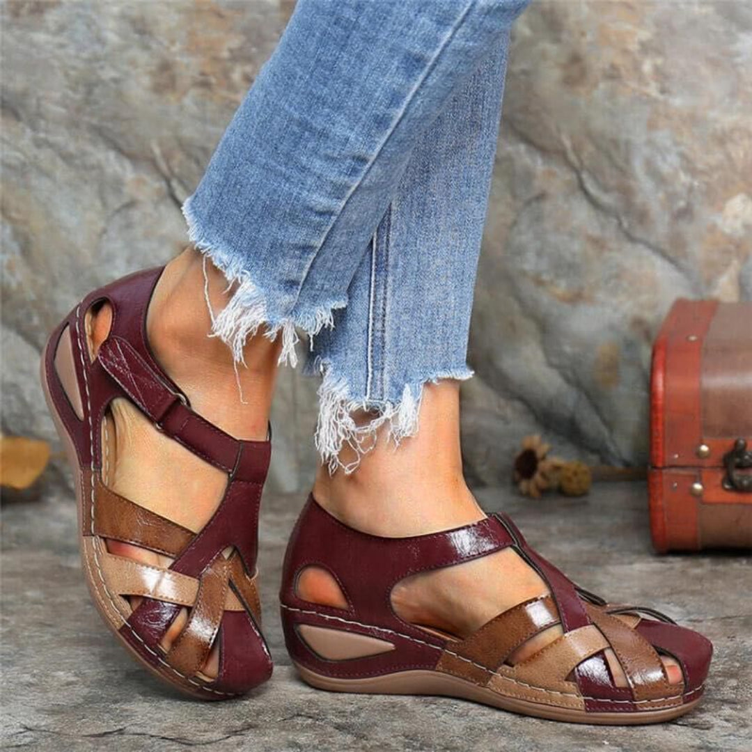 Women's Spring Colorblock Closed-Toe Sandals