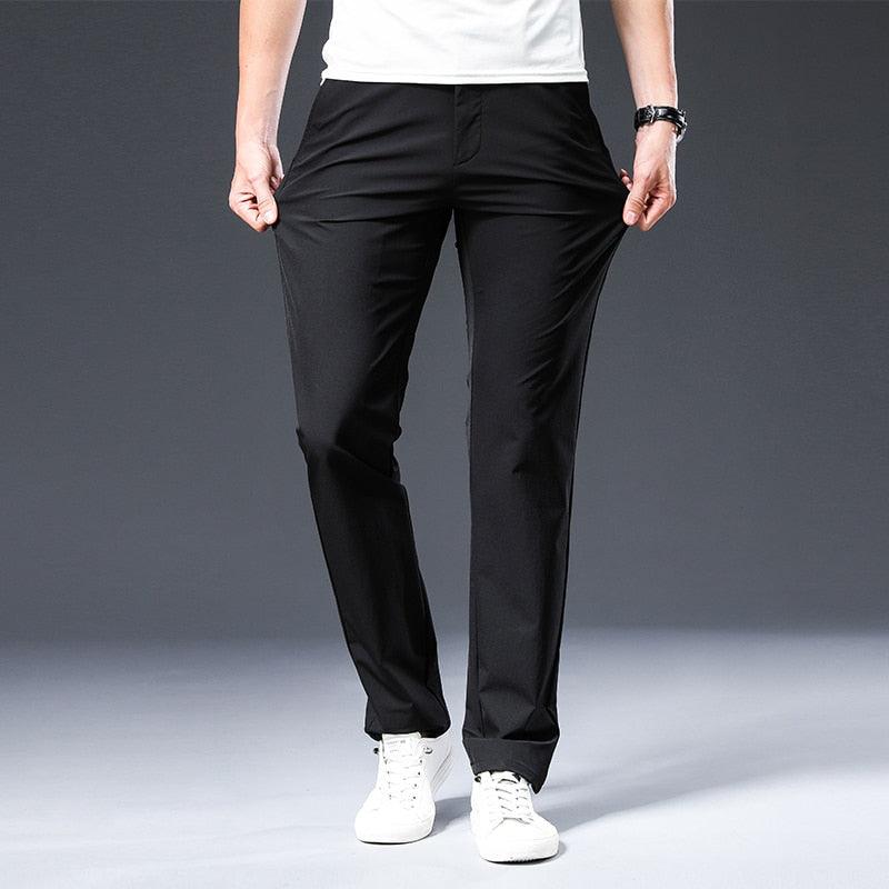 Men’s Classic Tailored Trousers - Straight-Leg Dress Pants