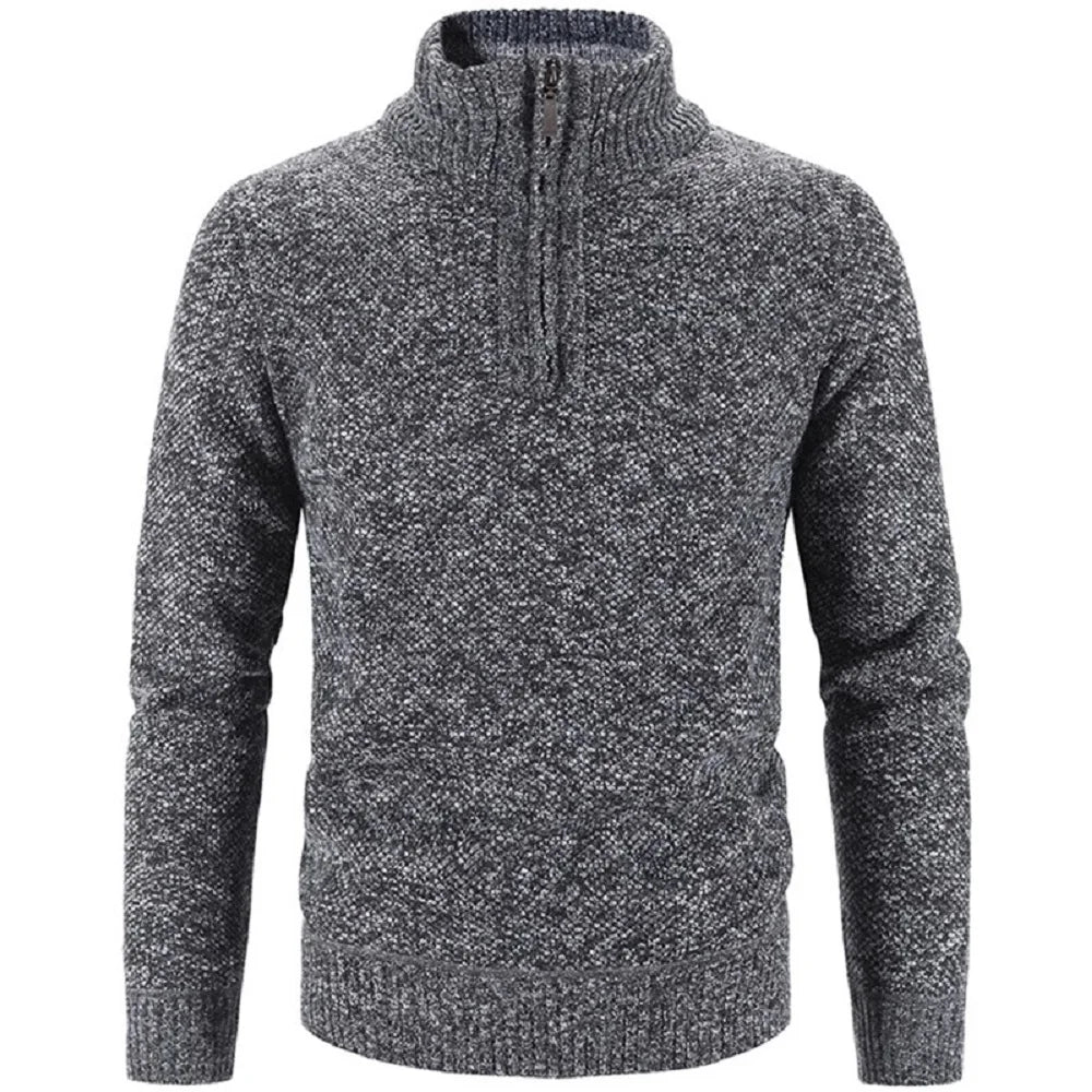 Men’s Half-Zip Sweater - Textured Knit Pullover