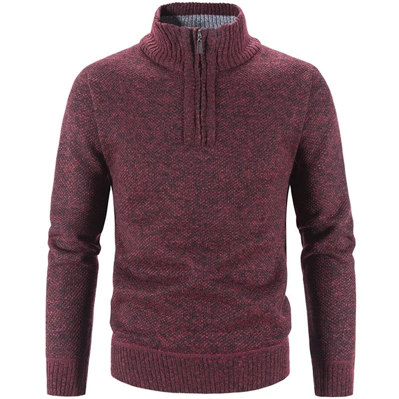 Men’s Half-Zip Sweater - Textured Knit Pullover