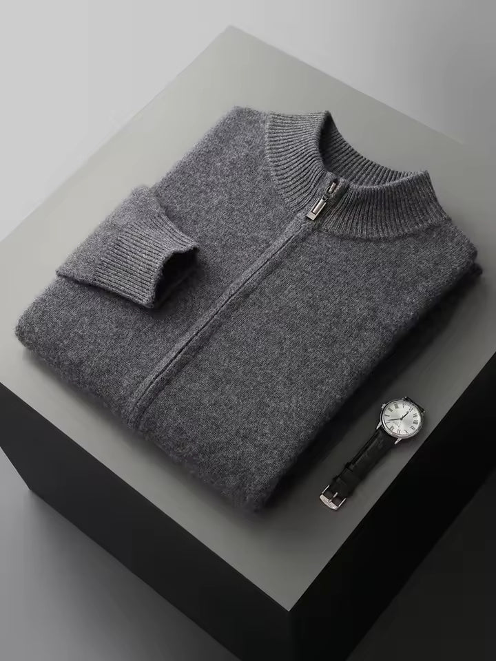 Men’s Knitted Lounge Set - Zip-Up Cardigan and Drawstring Trouser Set