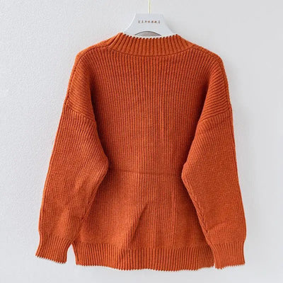 Women’s Oversized Knit Cardigan - Button Front Pocket Detail