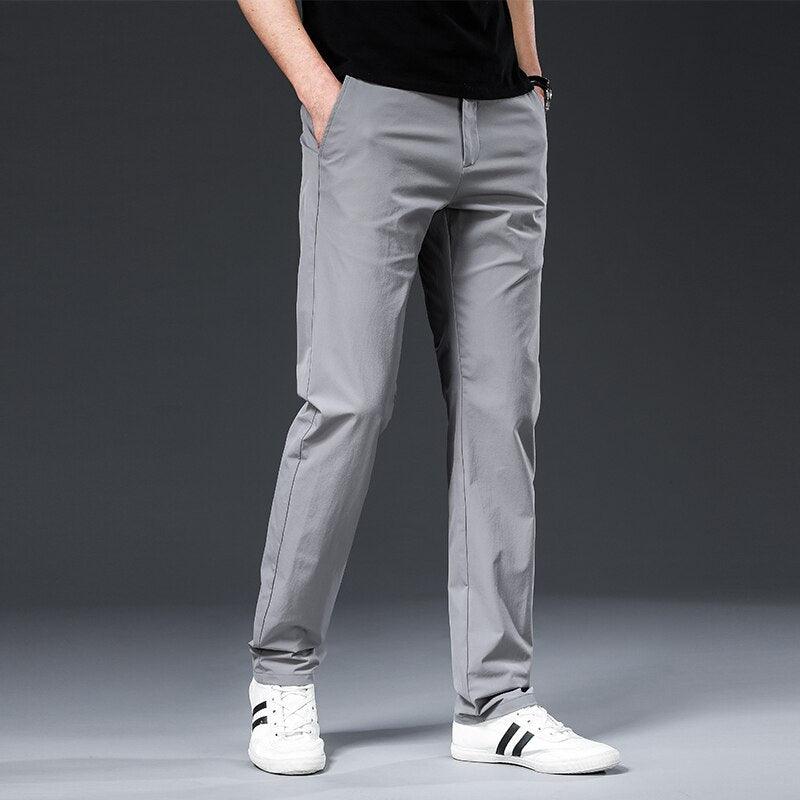 Men’s Classic Tailored Trousers - Straight-Leg Dress Pants