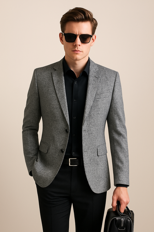 Men’s Slim Fit Classic Blazer - Modern Tailored Casual Jacket