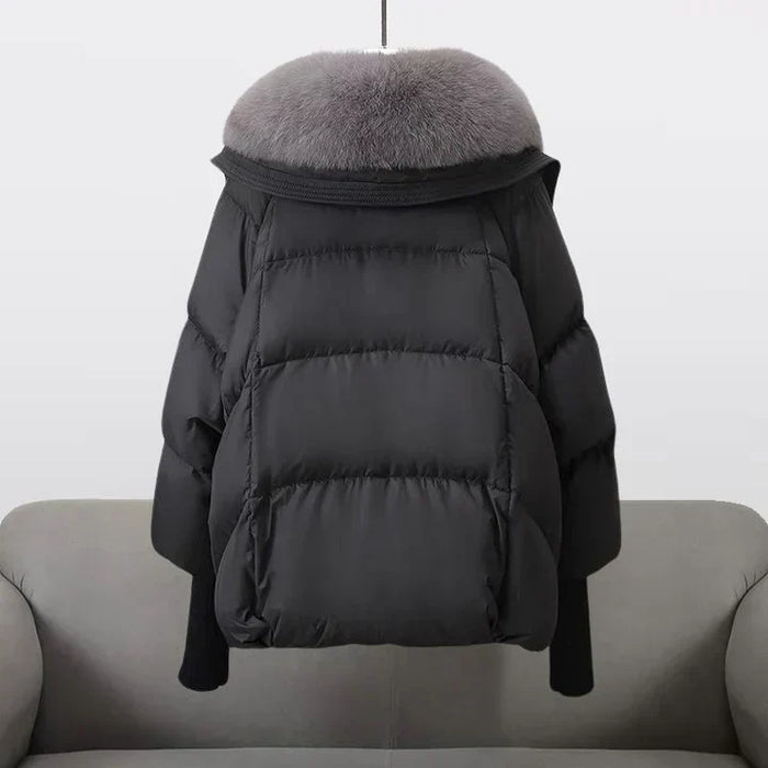 Women’s Puffer Jacket - Oversized Faux Fur Collar Winter Coat