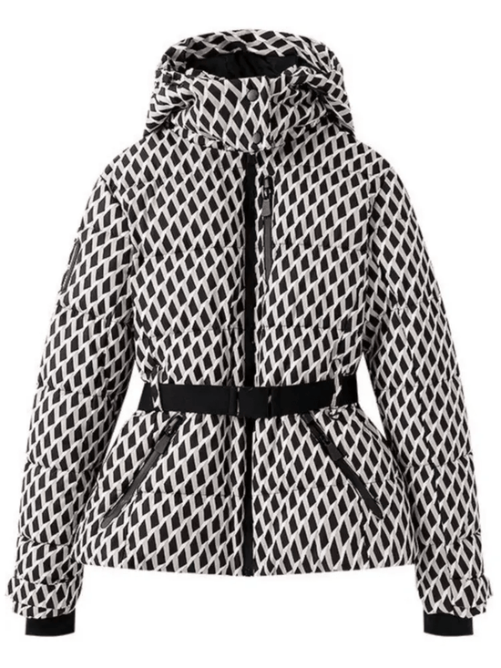Women’s Belted Puffer Jacket - Waterproof Insulated Hooded Outerwear