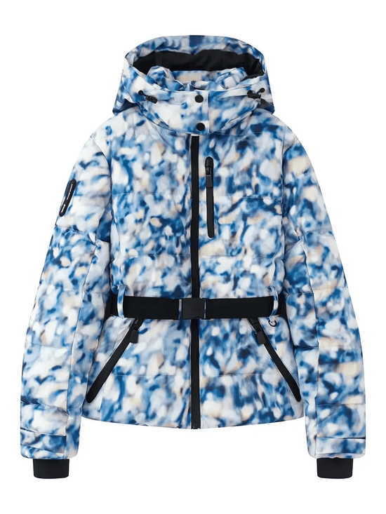 Women’s Belted Puffer Jacket - Waterproof Insulated Hooded Outerwear