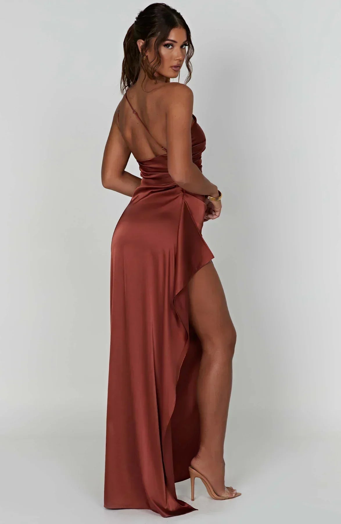 Women's Asymmetric Evening Maxi Dress