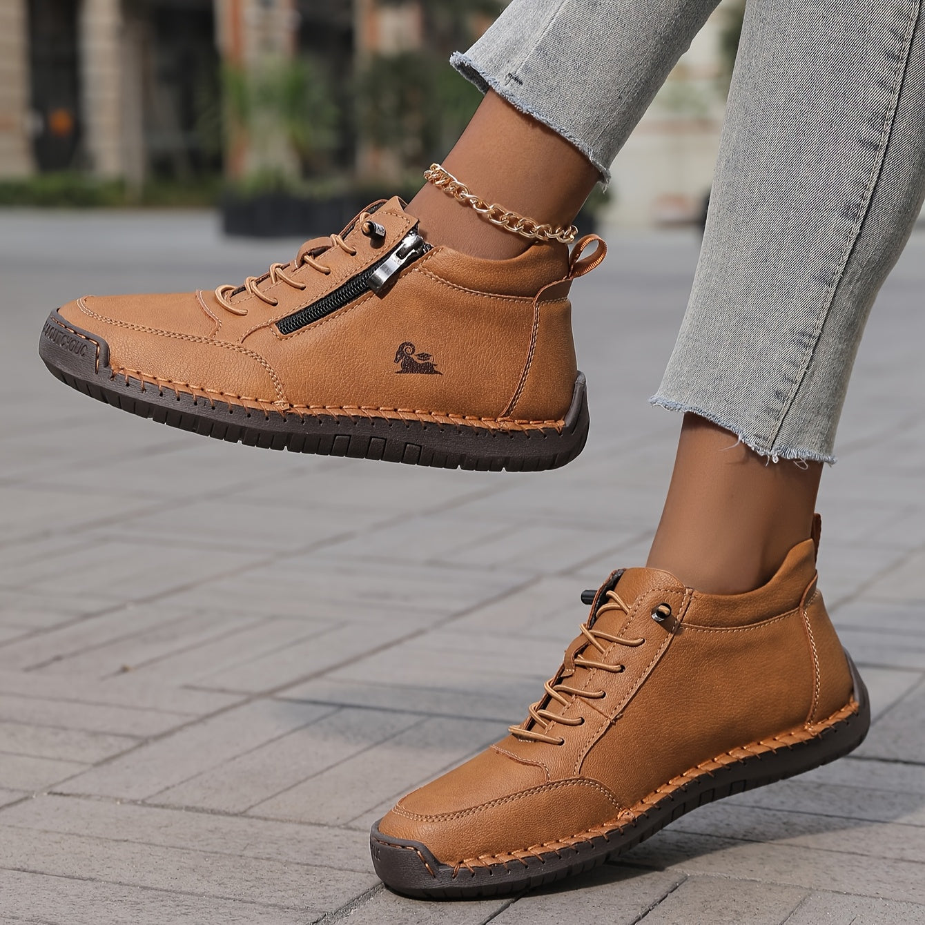 Women's Spring Zip-Up Walking Sneakers