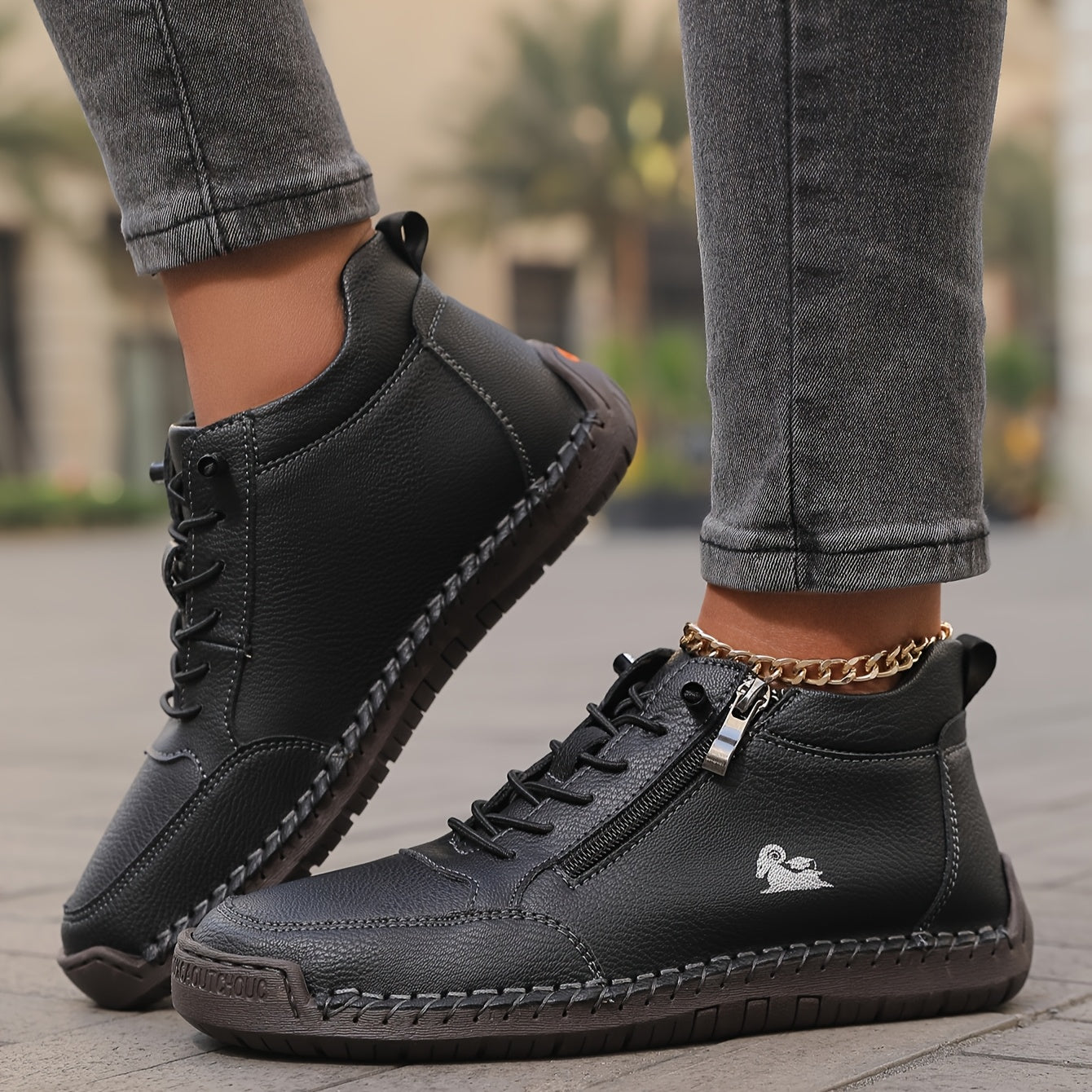 Women's Spring Zip-Up Walking Sneakers