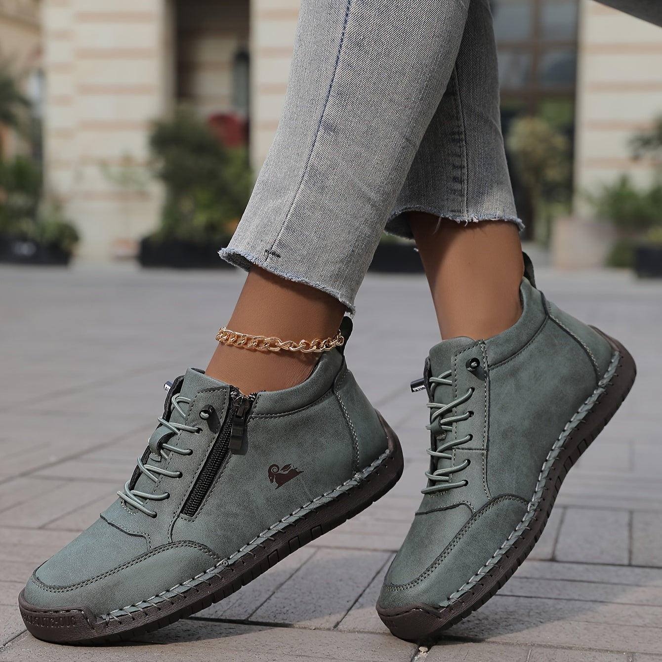 Women's Spring Zip-Up Walking Sneakers