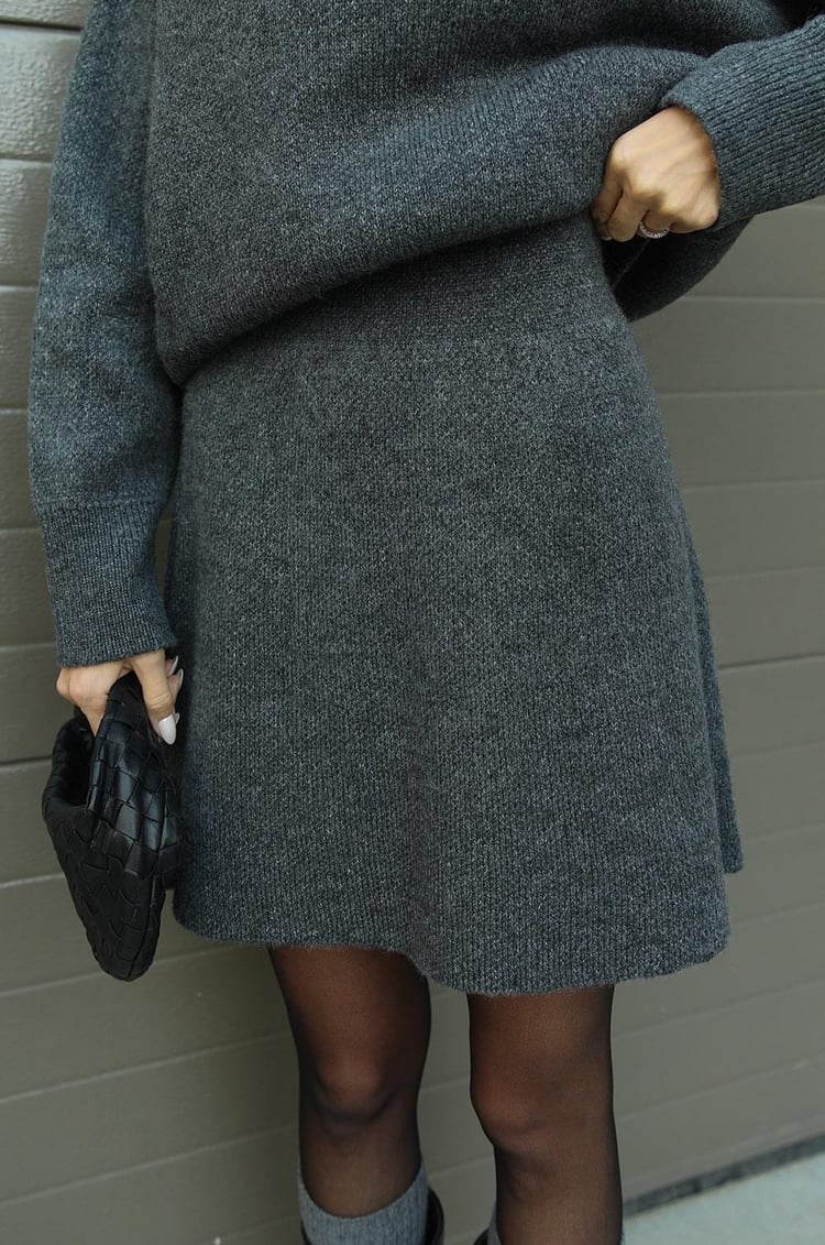 Women’s Sweater Skirt Co-ord - Two-Piece Knit Set
