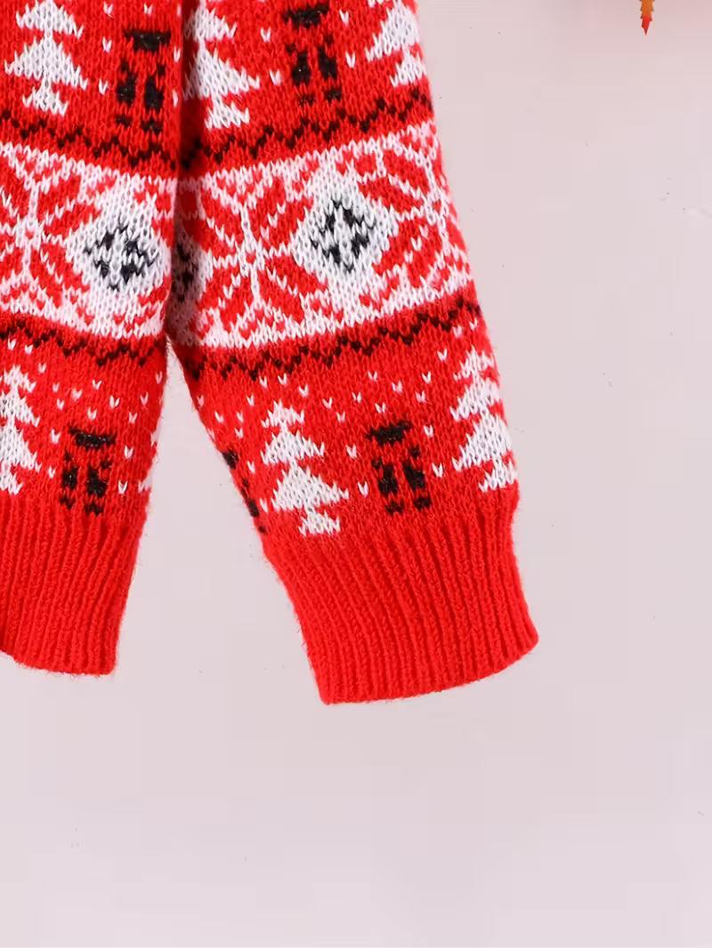 Men’s Reindeer Pattern Christmas Sweater - Classic Festive Knit Jumper