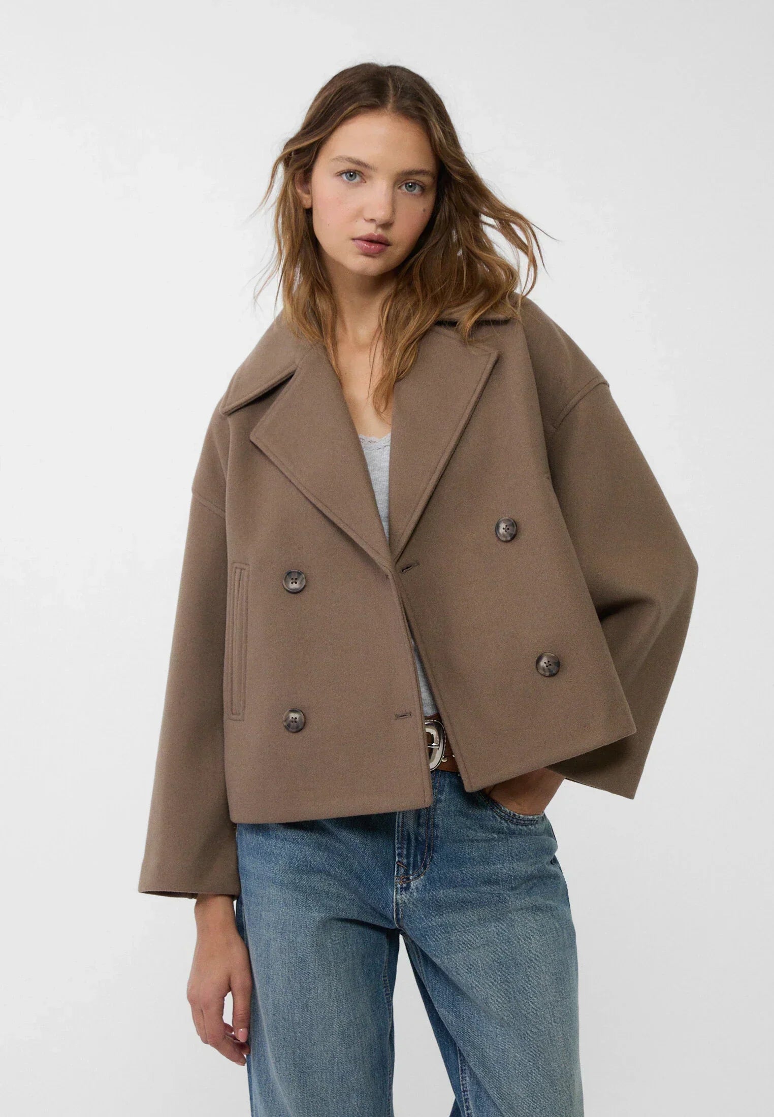 Women’s Double-Breasted Short Coat | Classic Tailored Outerwear