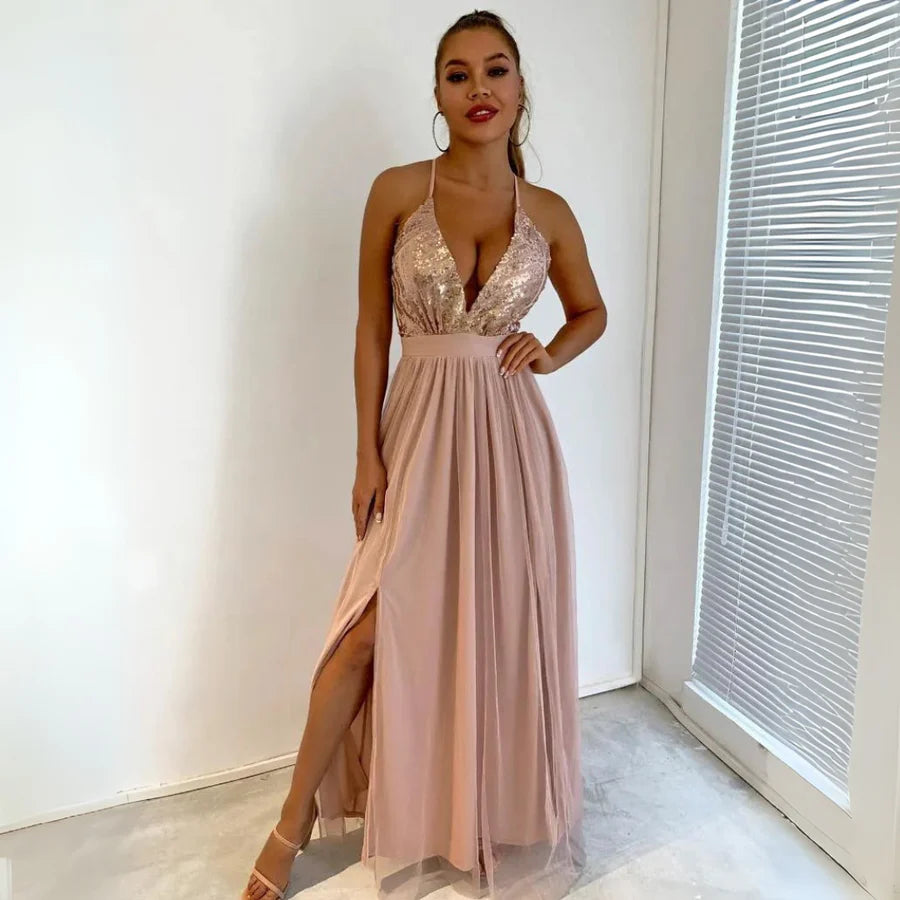 Brooke - Sequin Embroidered Maxi Dress