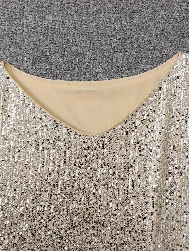 Women’s Sequin Off-Shoulder Mini Dress - Elegant Evening Look