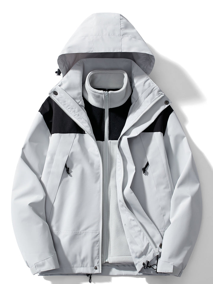 Women's 3-in-1 Outdoor Jacket - Waterproof Windproof Detachable Hood
