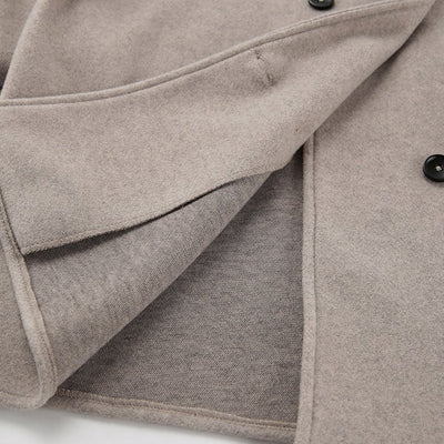 Women’s Short Double-Breasted Coat - Minimalist Tailored Winter Jacket