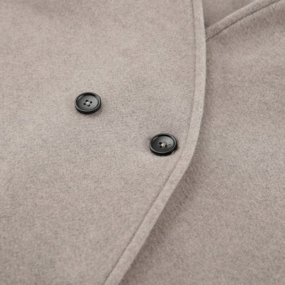 Women’s Short Double-Breasted Coat - Minimalist Tailored Winter Jacket
