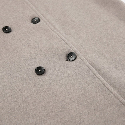 Women’s Short Double-Breasted Coat - Minimalist Tailored Winter Jacket