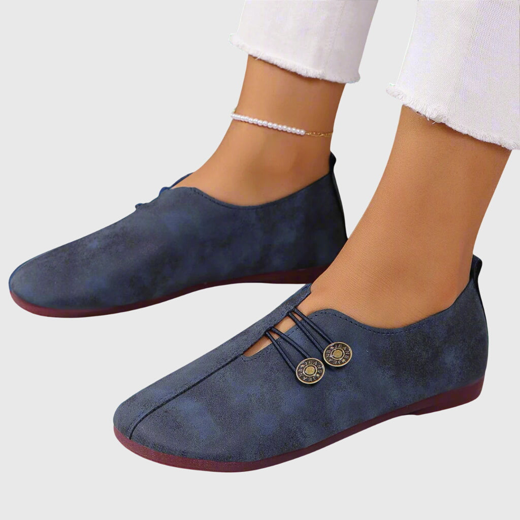 Women's Spring Casual Slip-On Button Flats