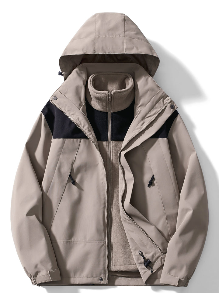 Women's 3-in-1 Outdoor Jacket - Waterproof Windproof Detachable Hood