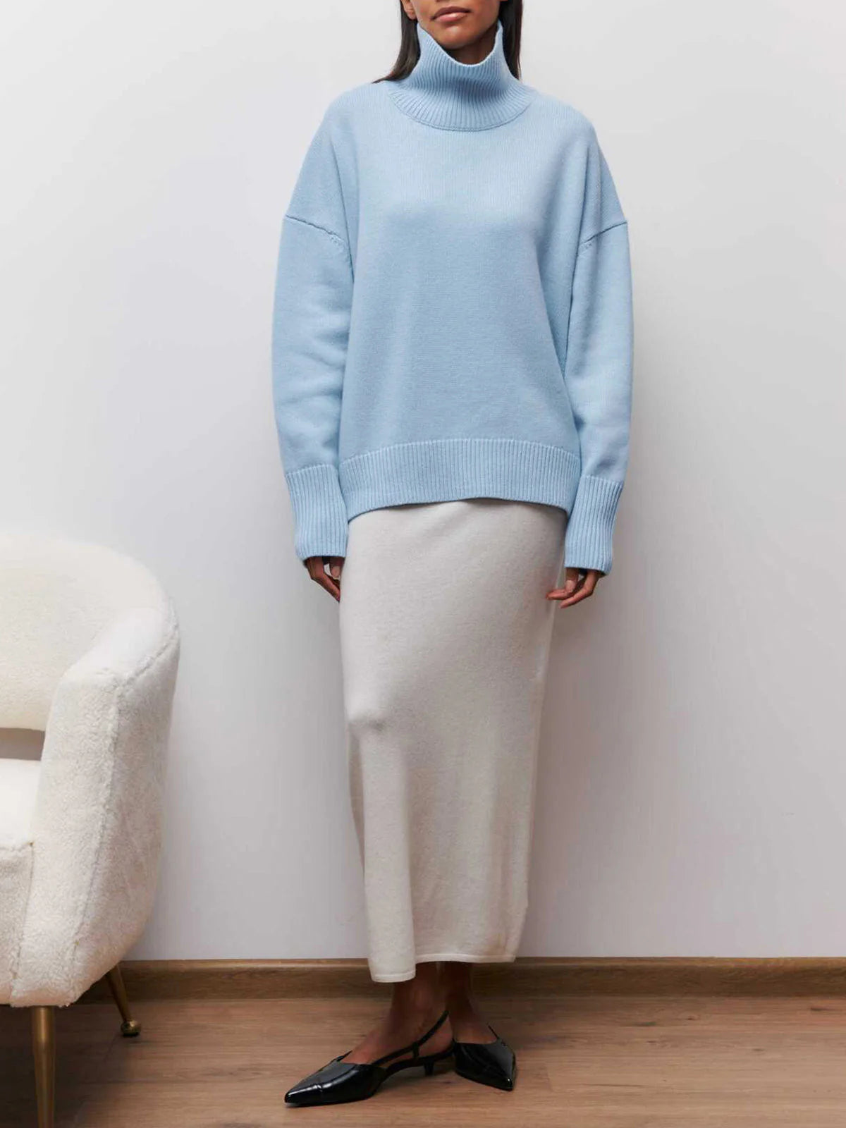 Women’s Oversized Ribbed Turtleneck Sweater