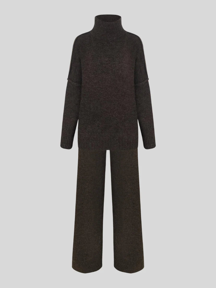 Women’s Oversized High‑Neck Knit Lounge Set