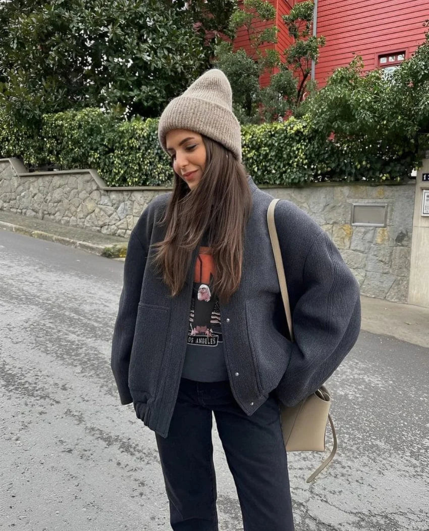 Women’s Wool-Blend Oversized Jacket