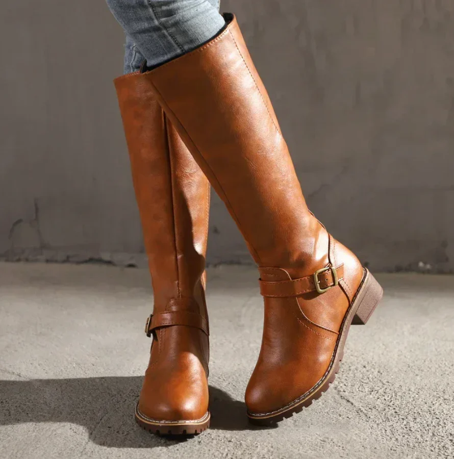 Women’s Emma Tall Buckle Boots - Classic Knee-High Everyday Style