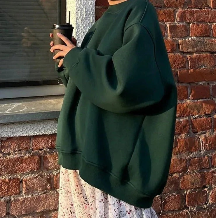 Women’s Oversized Casual Sweatshirt - Relaxed Long Sleeve Pullover