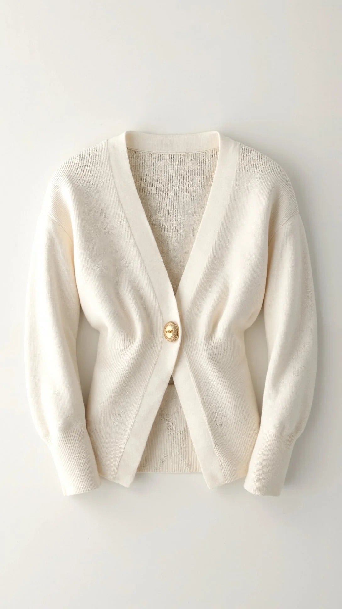 Women’s Deep V-Neck Statement Cardigan - Gold Detail Wrap Top