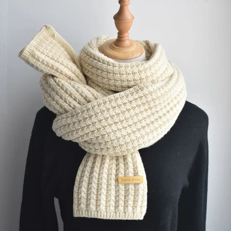 Women’s Ribbed Knit Scarf – Oversized Winter Wrap