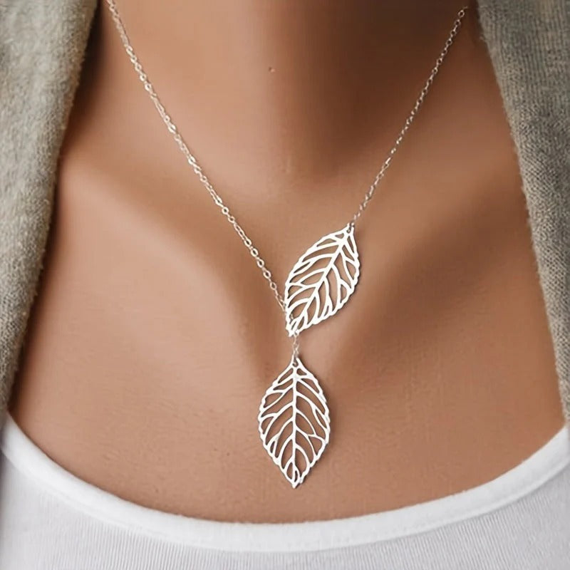 Women’s Circle Pendant Necklace - Minimalist Y-Shaped Drop Chain