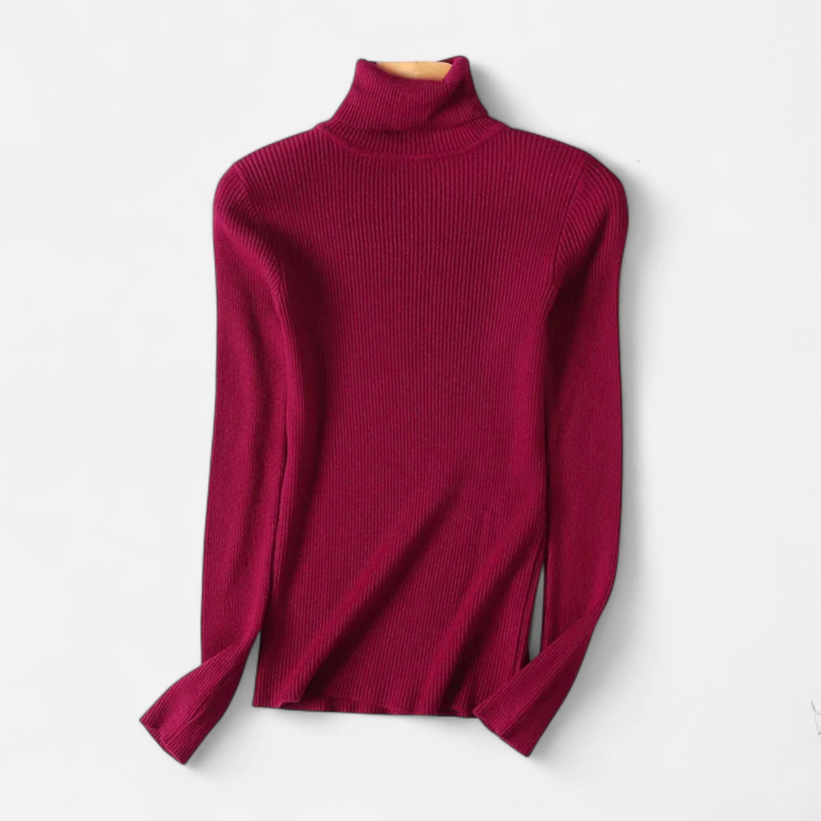 Women’s Ribbed Mock Neck Top - Slim Fit Long Sleeve Pullover