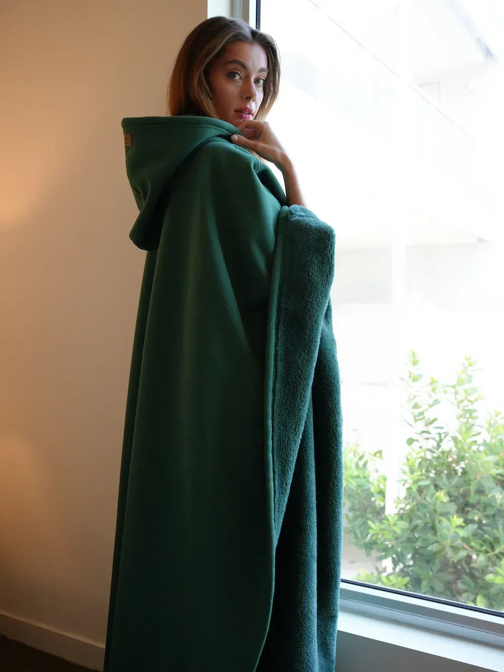 Women’s Oversized Hooded Blanket Robe - Cozy Lounge Wear Poncho