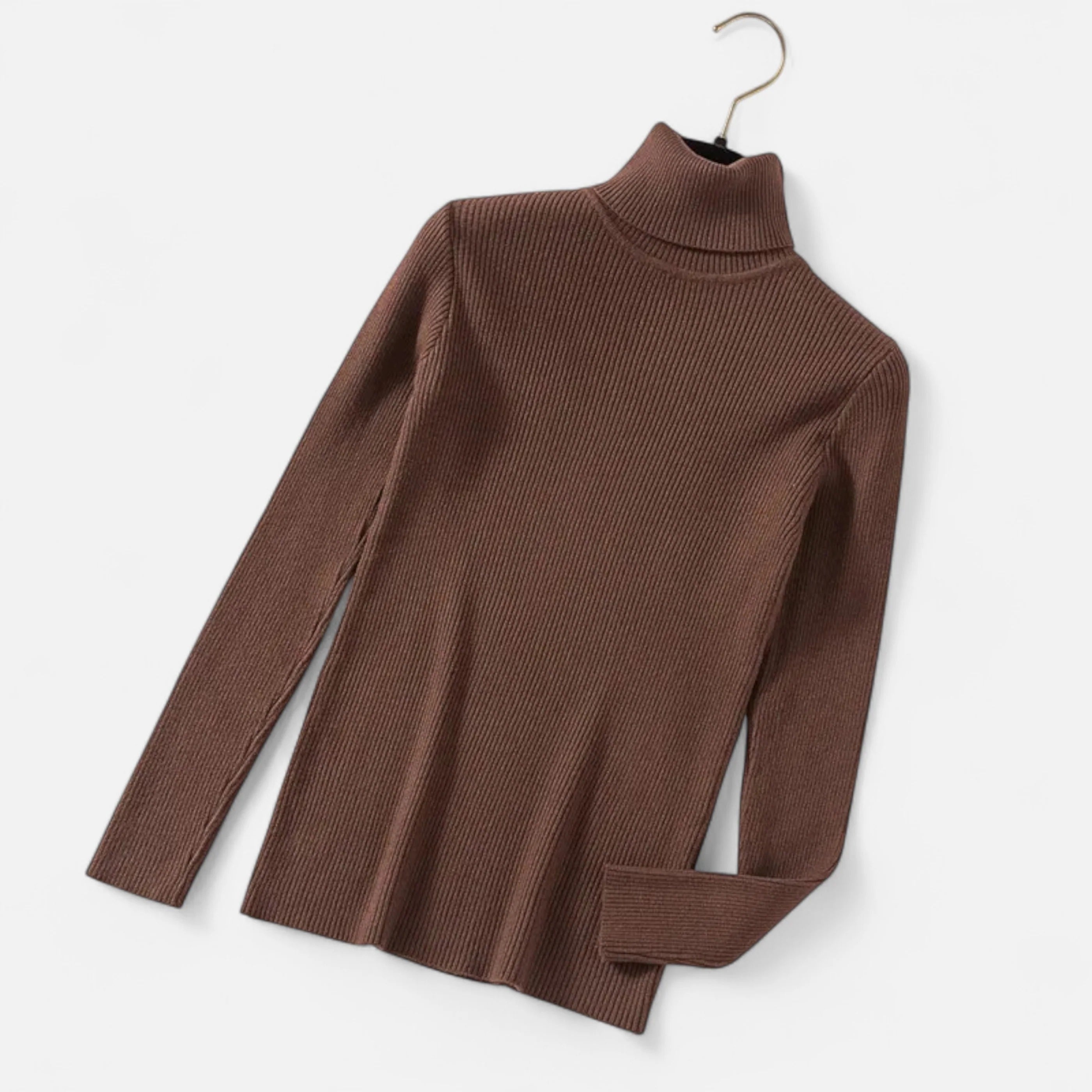 Women’s Ribbed Mock Neck Top - Slim Fit Long Sleeve Pullover