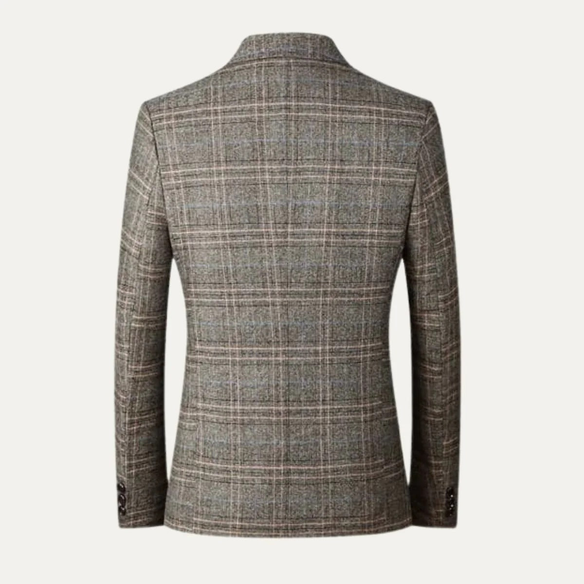 Men’s Checked Tailored Blazer – Classic Plaid Pattern