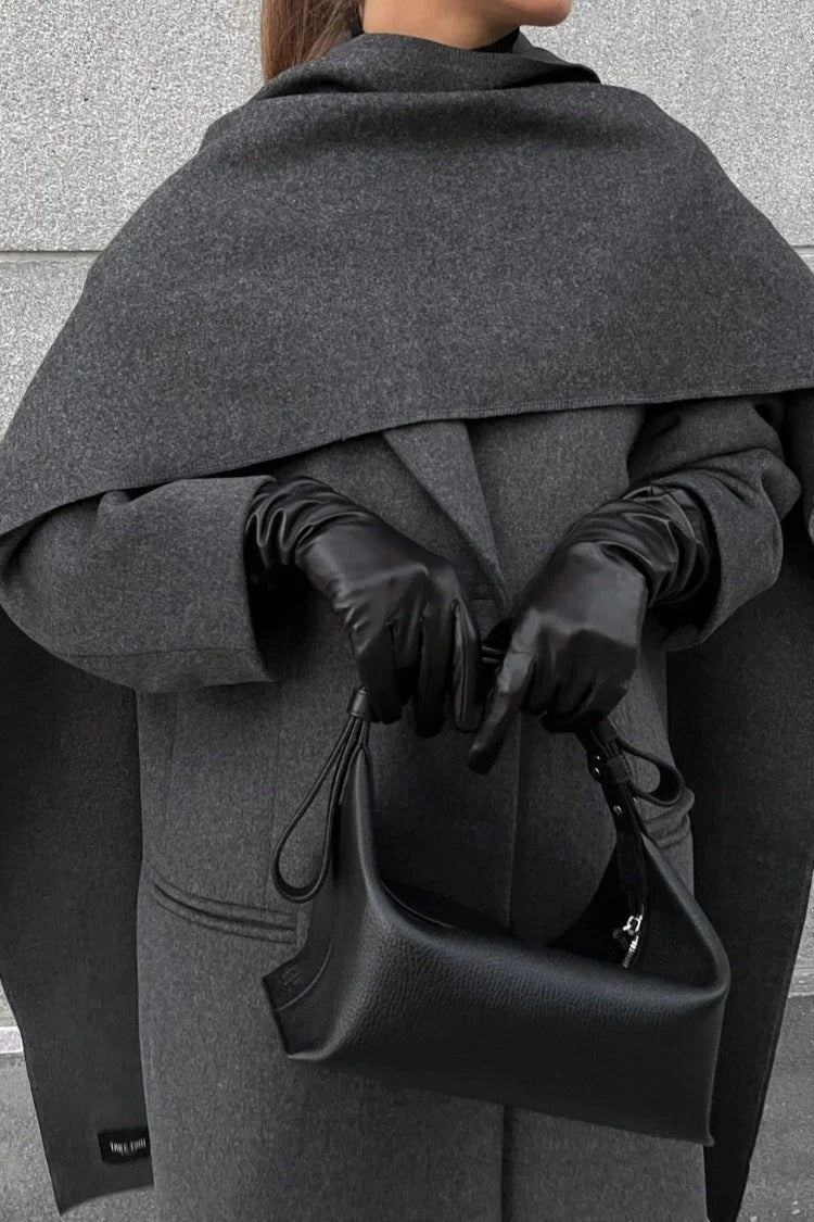 Women’s Long Cape Coat – Elegant High-Collar Overcoat