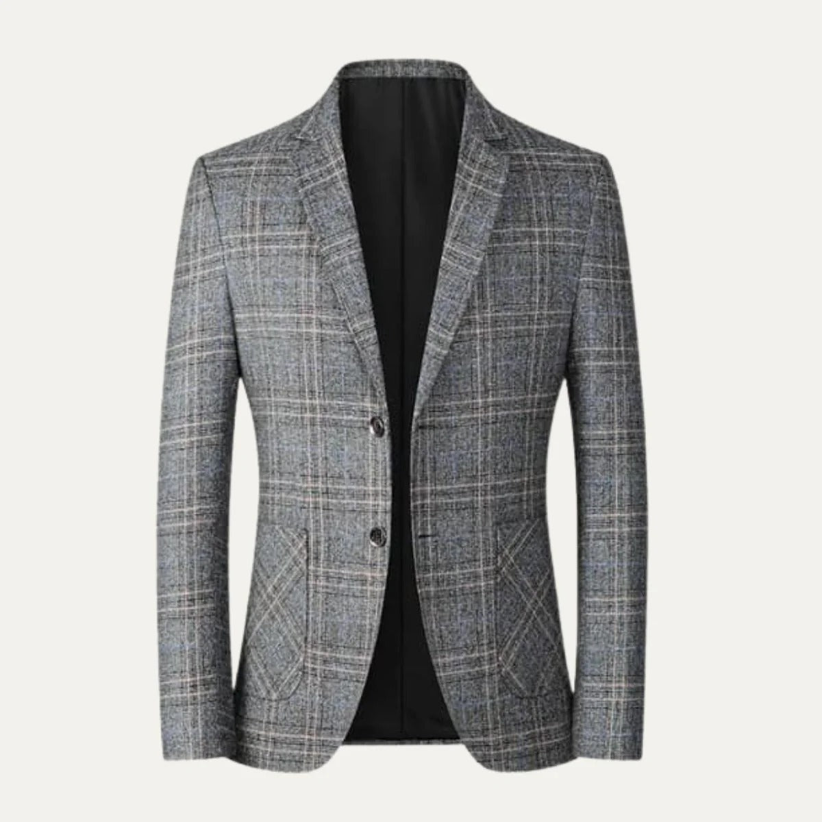 Men’s Checked Tailored Blazer – Classic Plaid Pattern