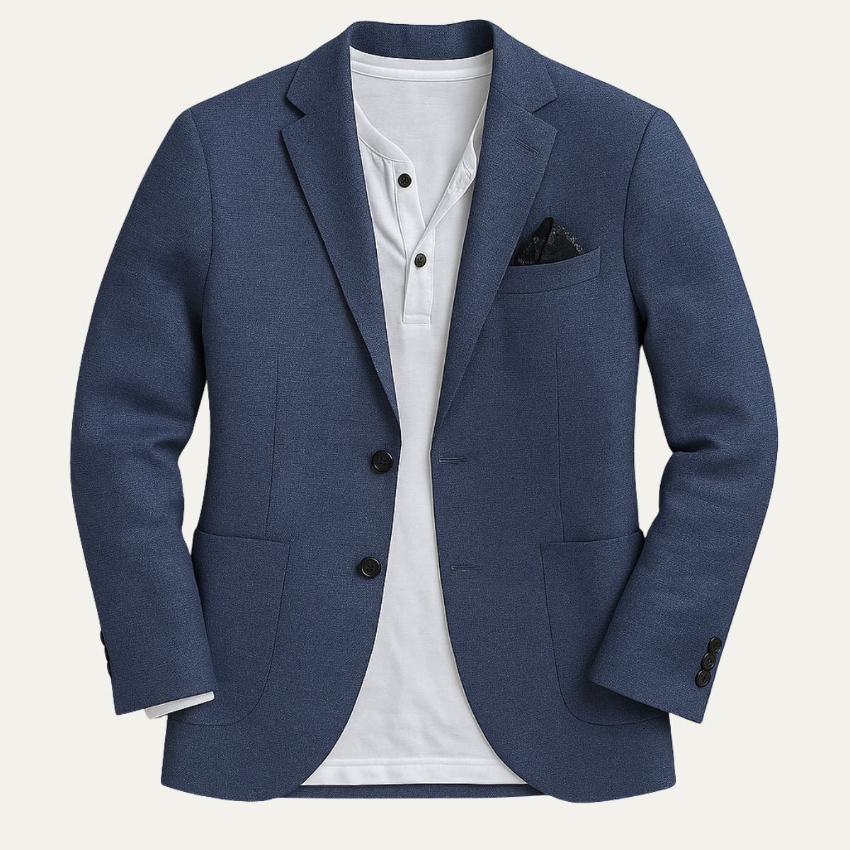 Men’s Casual Tailored Blazer - Modern Two-Button Smart Jacket