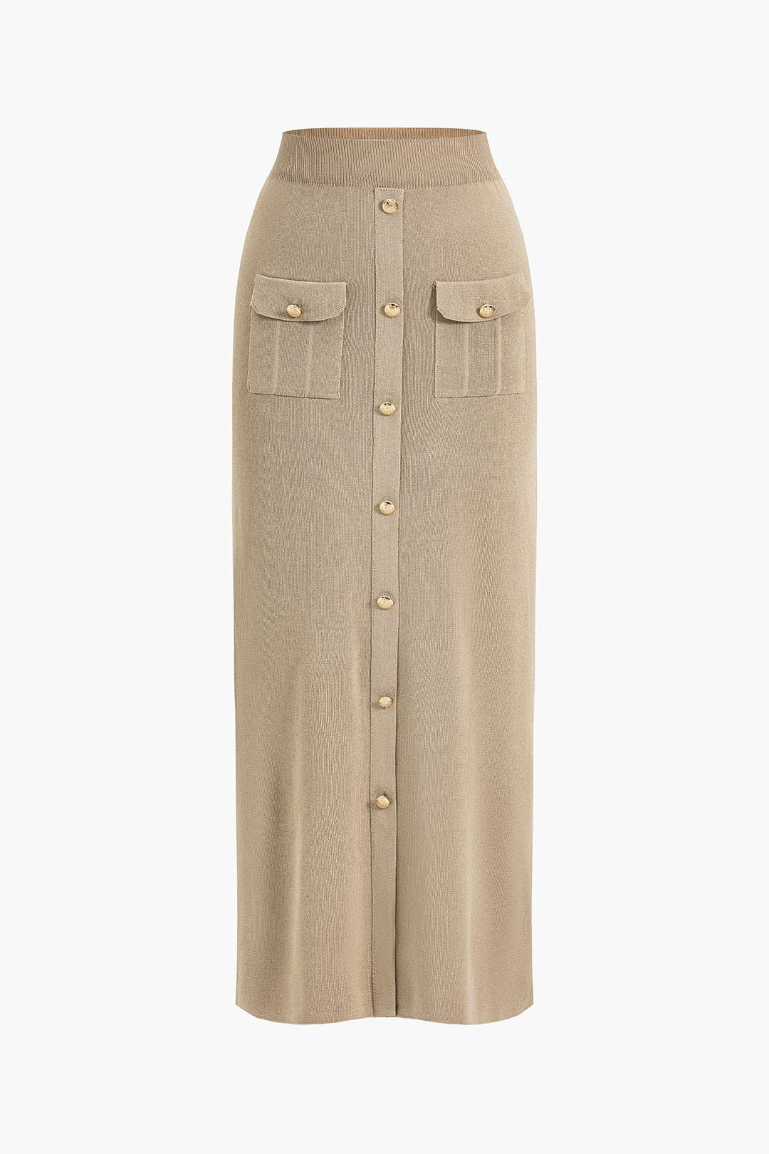 Women’s Esme Button-Down Knit Midi Set - Collared Top Skirt Co-ord