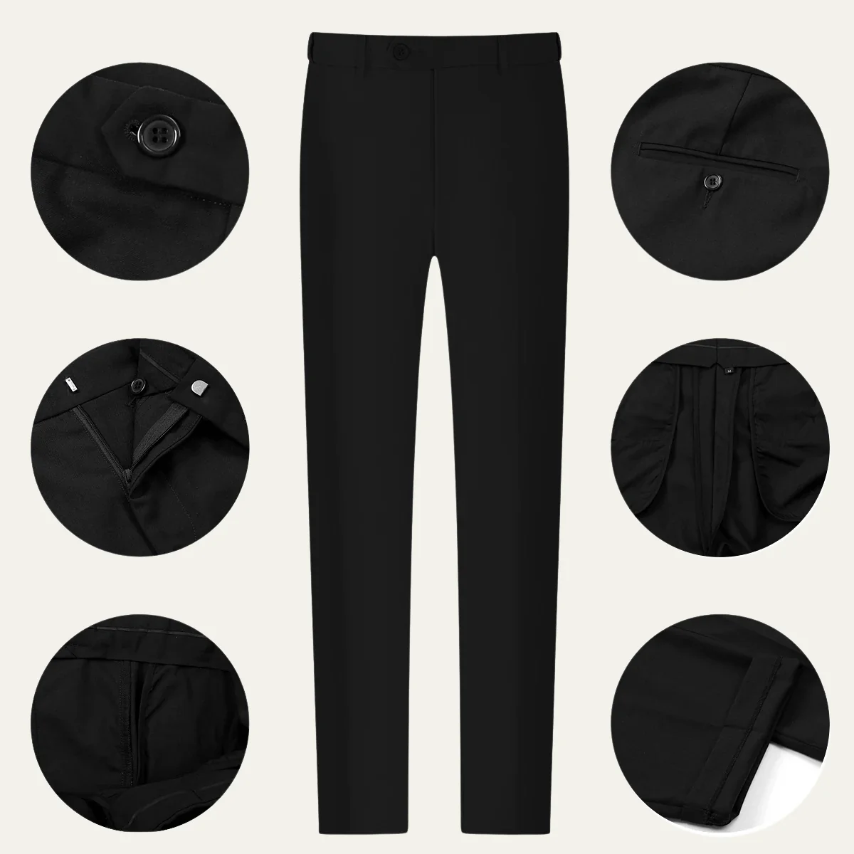 Men’s Three-Piece Tailored Suit - Classic Formal Ensemble